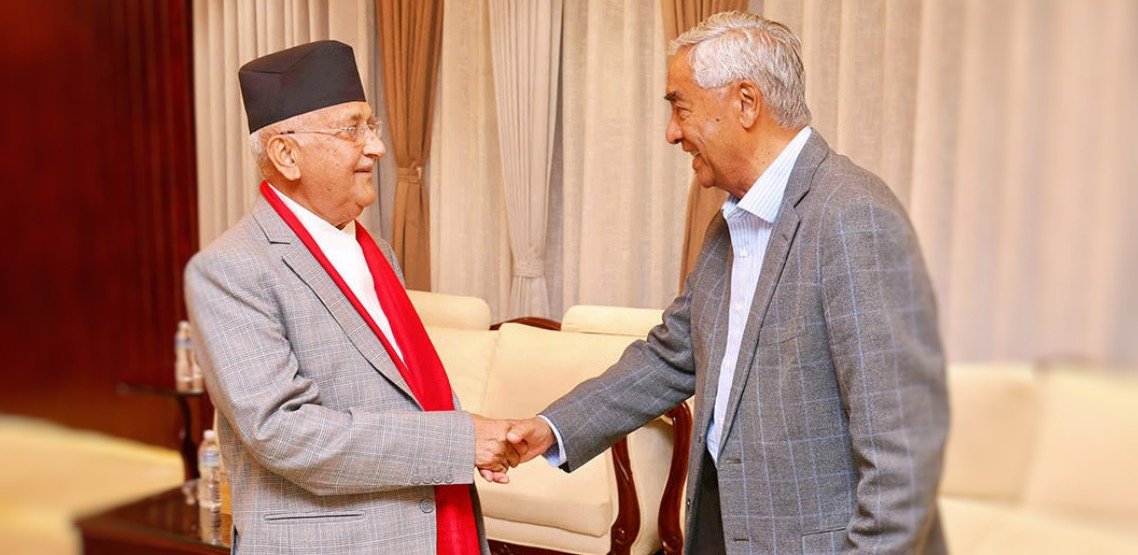 बालुवाटारमा ओली–देउवाको भेट